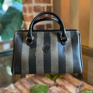 FENDI Pequin Stripe Vintage Sas Satchel